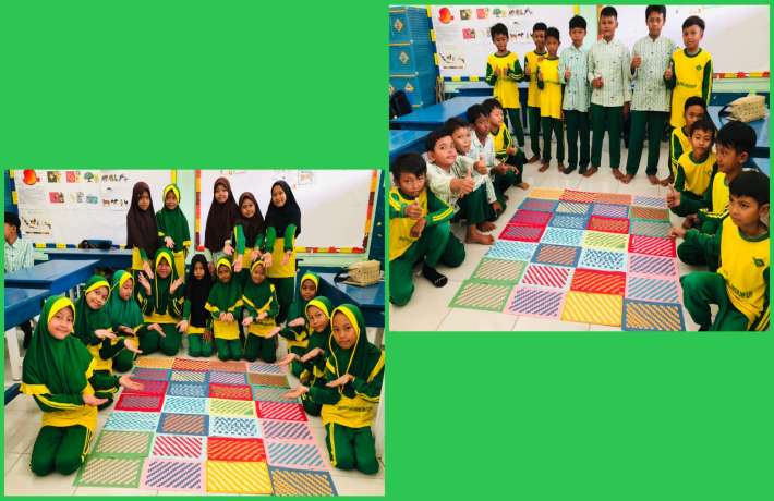 Keindahan seni anyaman merambah ruang kelas 5 di SD Islam Al Irsyad Gintungreja