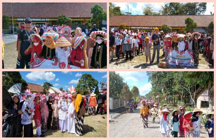 Banyak tampilan di karnaval Gintungreja 