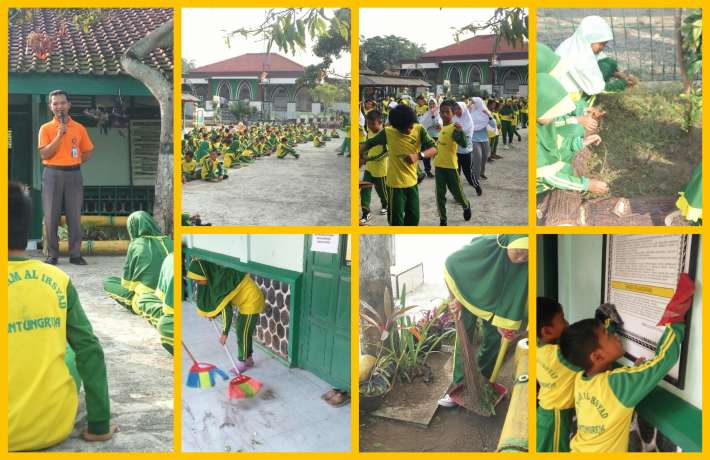 Mari berolahraga dan bersihkan lingkungan sekolah