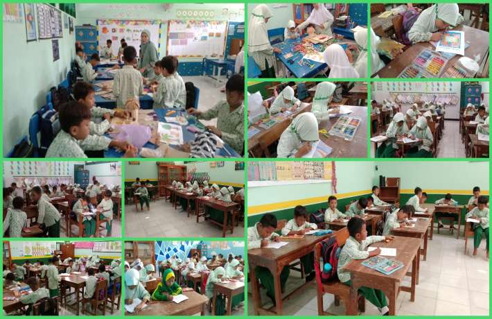 Warnai Kreativitas Anda di Class Meeting Kegiatan Mewarnai Kaligrafi